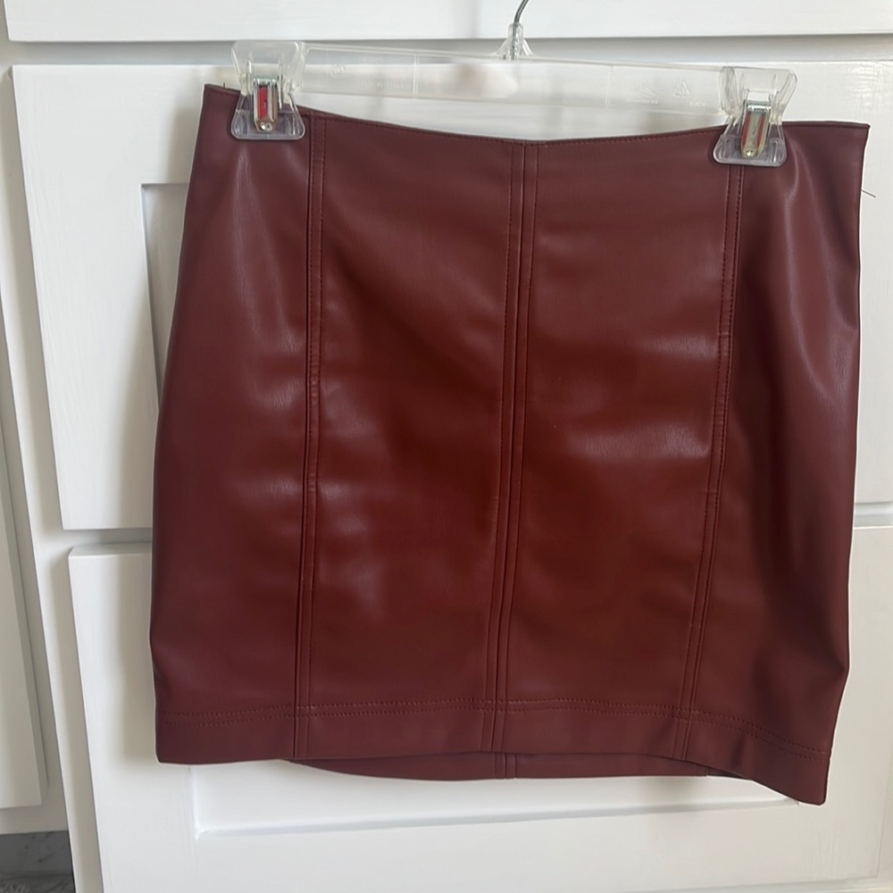 Free People Faux leather skirt. 16 inch long. Size 6